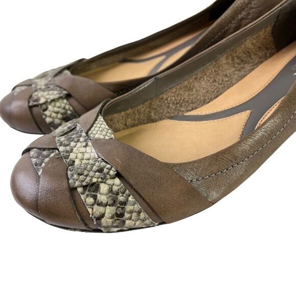 Naturalizer N5 Comfort Maude Real Leather Taupe Brown Slip On Flats Shoes 7.5 - Picture 4 of 16